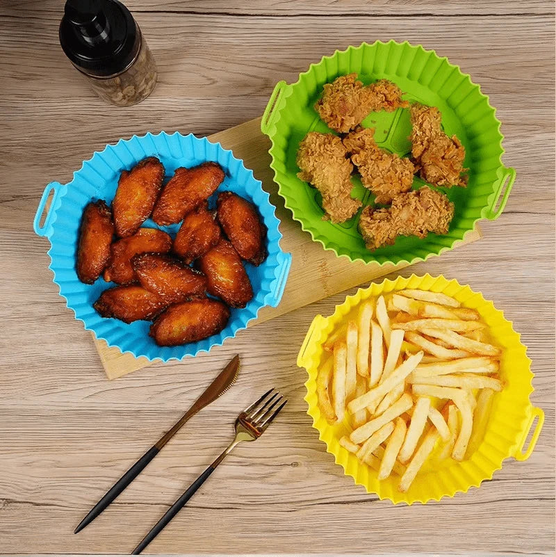 Teglie per Friggitrice ad Aria UNIVERSALI - Basta sporco! - INCLUSO LIBRO DI RICETTE PER FRIGGITRICE!